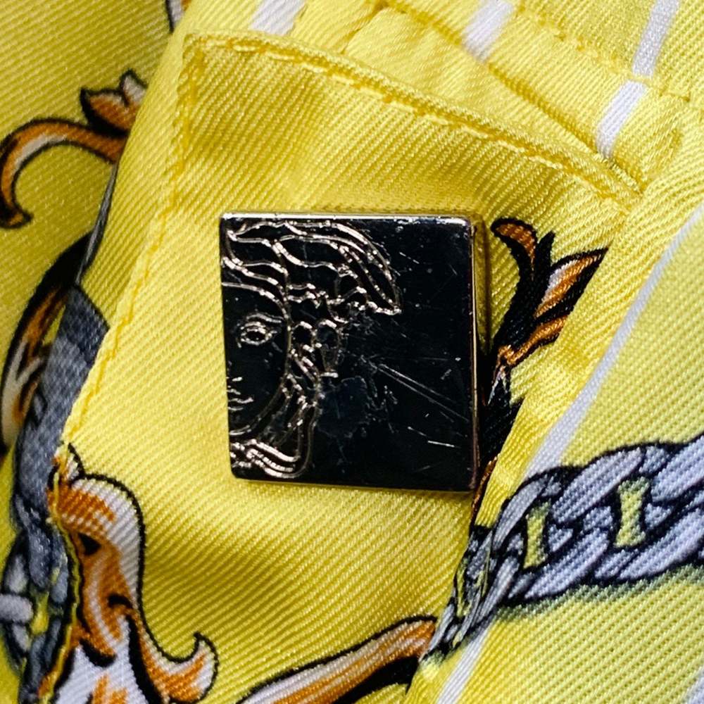 VERSACE COLLECTION Yellow Black Chain Polyester Bomber Jacket - Picture 4 of 10